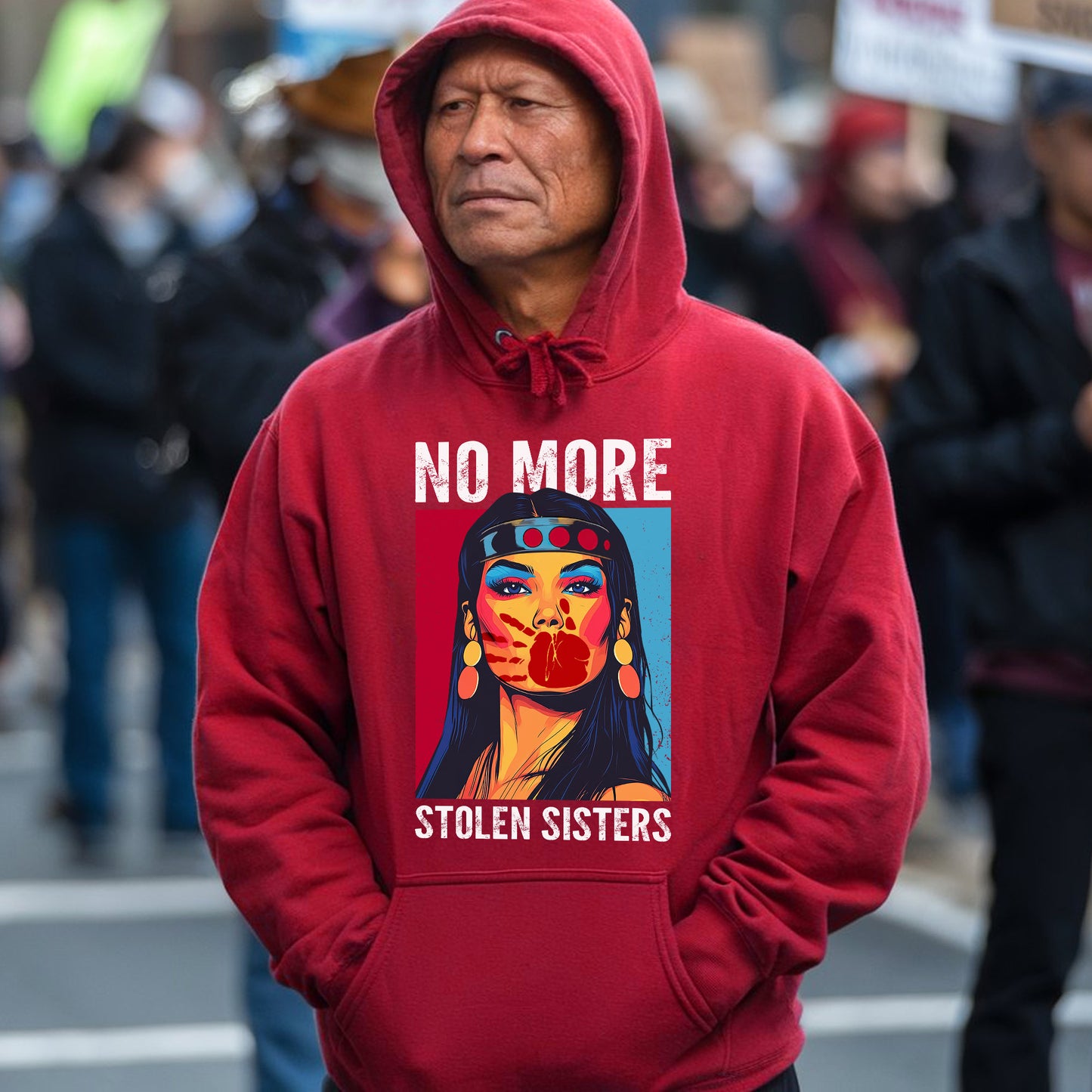 No More Stolen Sisters MMIW Graphic T-Shirt - Empowerment for Indigenous Women Unisex T-Shirt/T-Shirt V-Neck/Hoodie/Sweatshirt