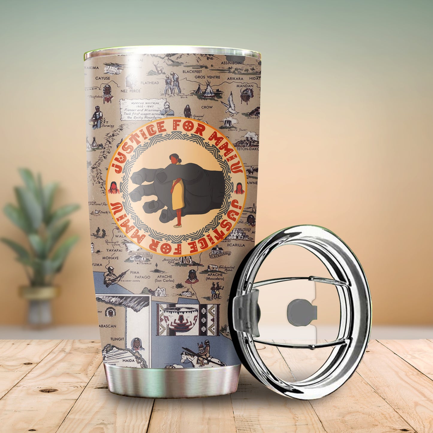 Justice For MMIW - Native American Stainless Steel Tumbler 006