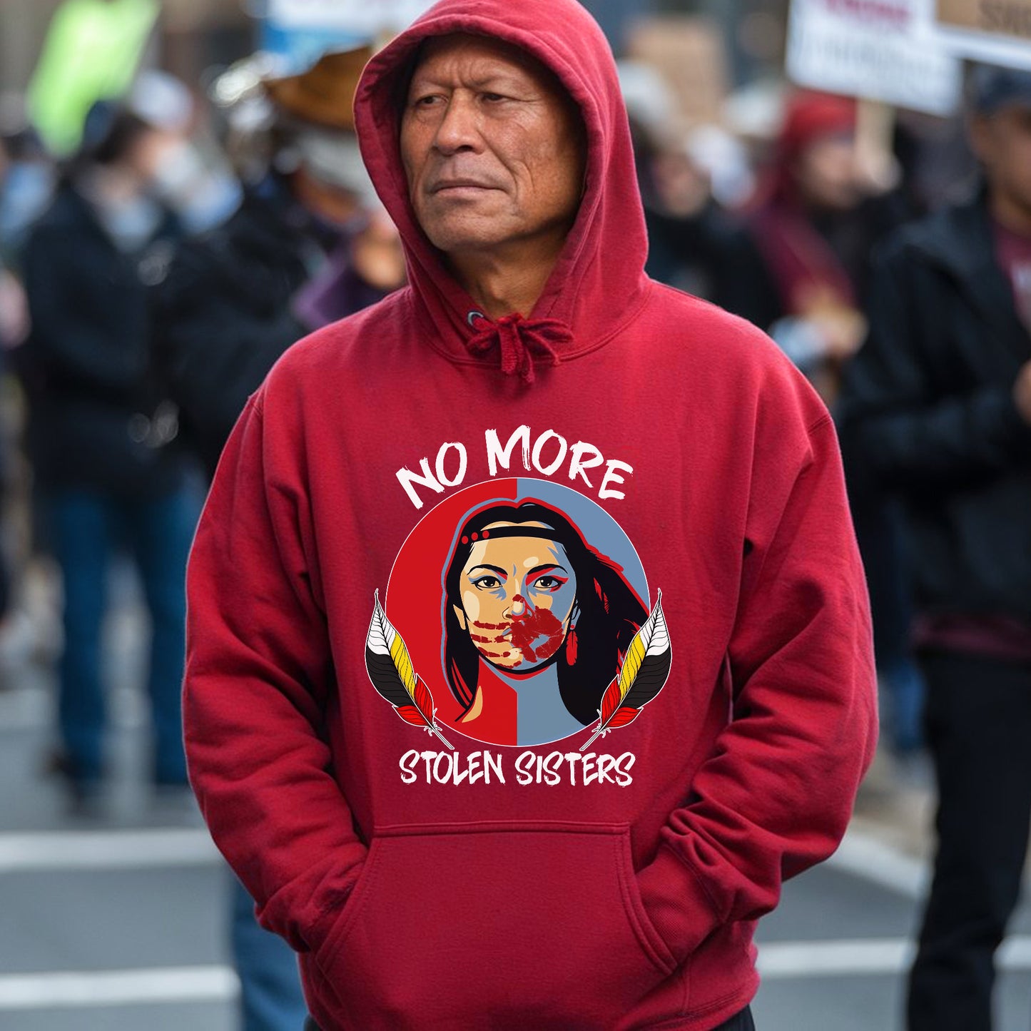 MMIW No More Stolen Sisters Red Hand Indigenous Women Empowerment Unisex T-Shirt/T-Shirt V-Neck/Hoodie/Sweatshirt