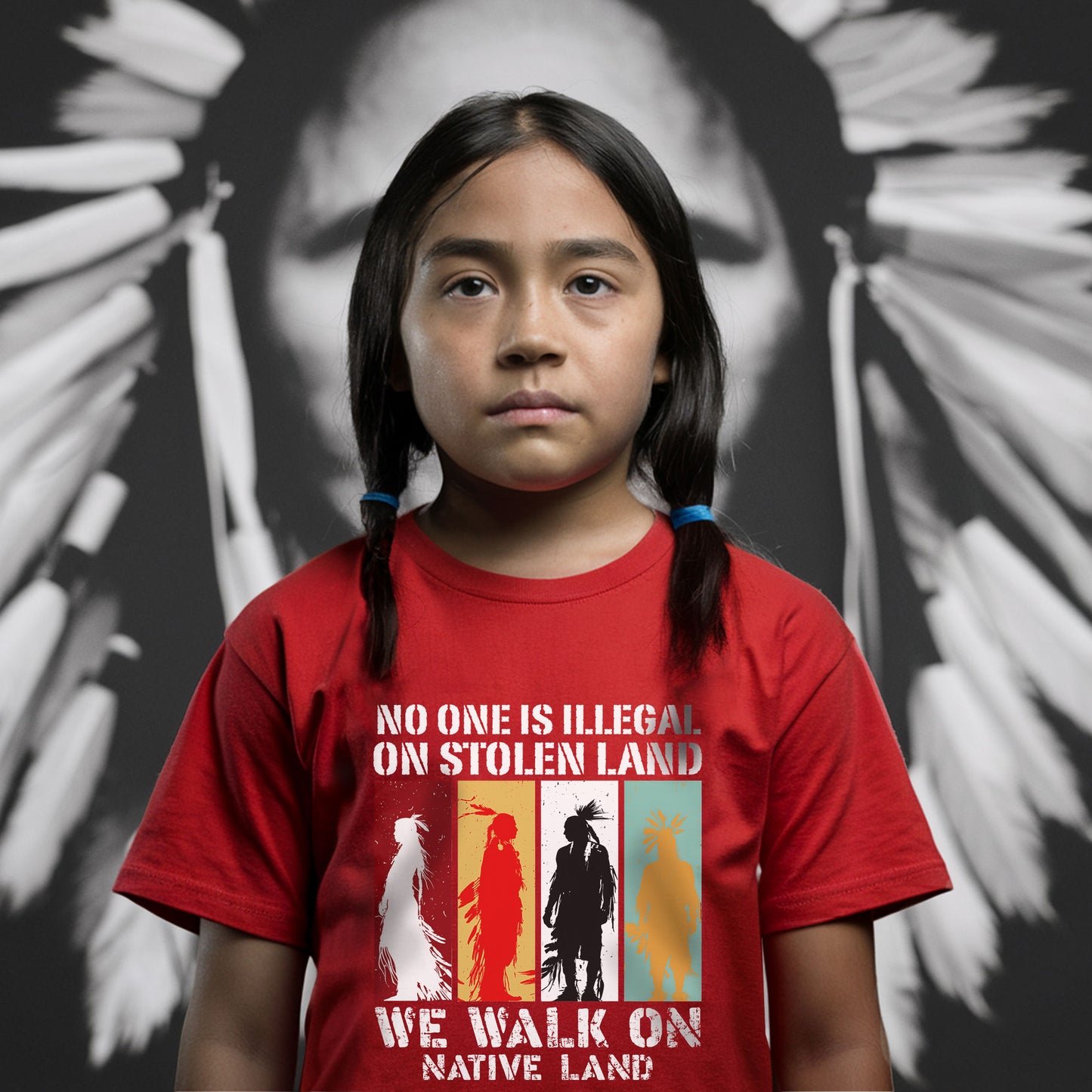 No One Is Illegal On Stolen Land. We Walk On Native Land Style 9 - One Side Unisex T-Shirt/T-Shirt V-Neck/Hoodie/Sweatshirt
