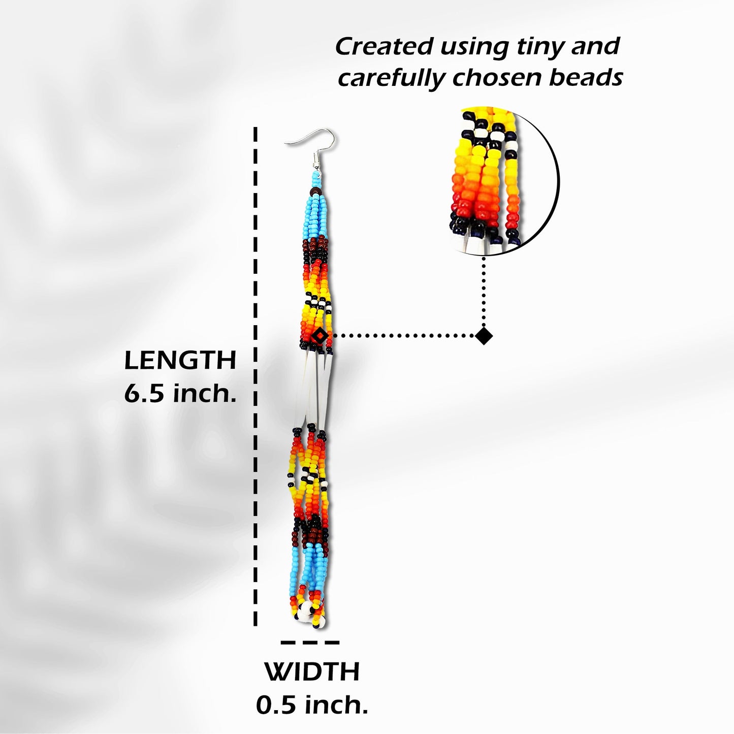 Multi-Color Long Beaded Handmade Earrings For Women