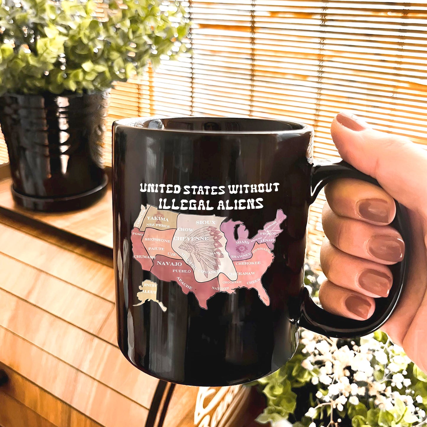Native Tribes Map of America - Without Illegal Aliens Ceramic Coffee Mug