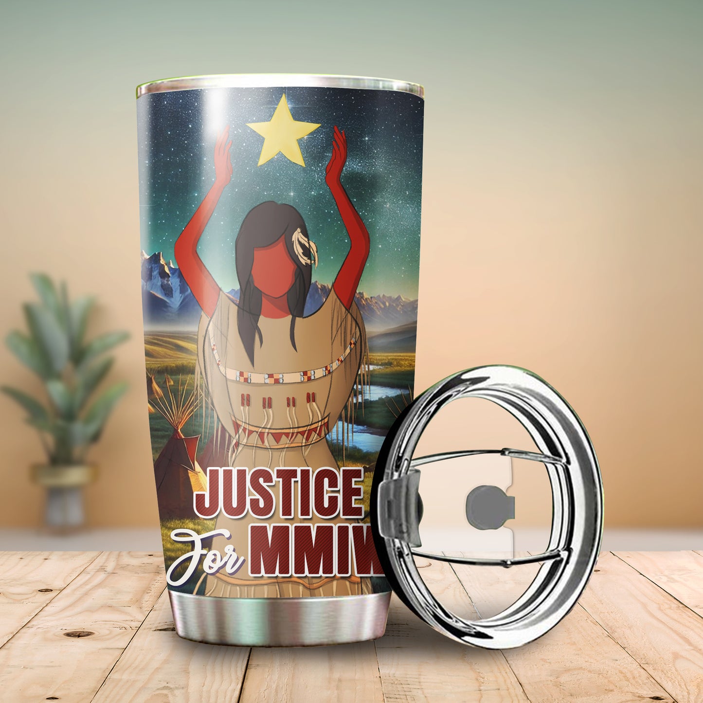 Justice For MMIW - Native American Stainless Steel Tumbler 007
