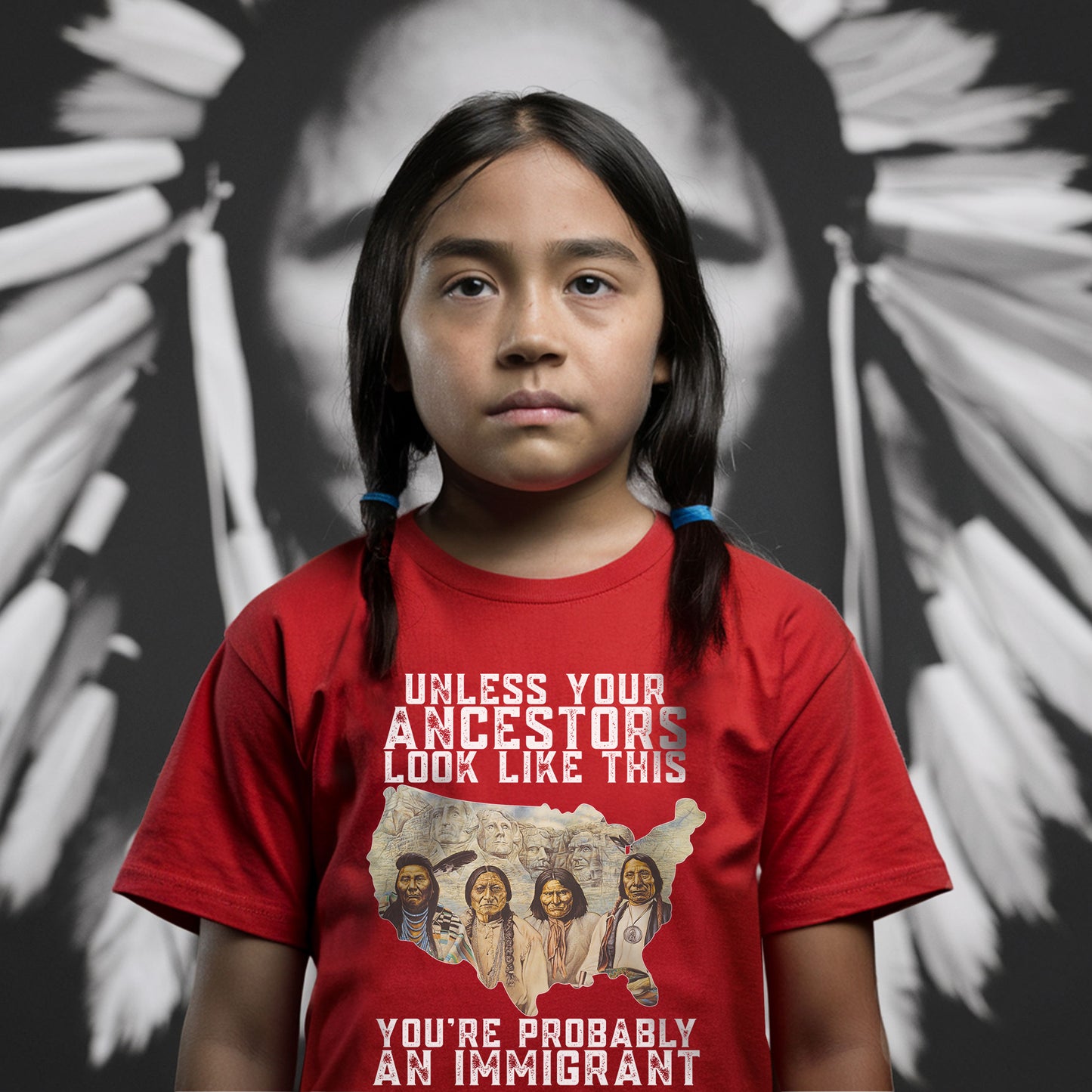 Unless Your Ancestors Look Like This. You're Probably An Immigrant Four Chief - Unisex T-Shirt/T-Shirt V-Neck/Hoodie/Sweatshirt