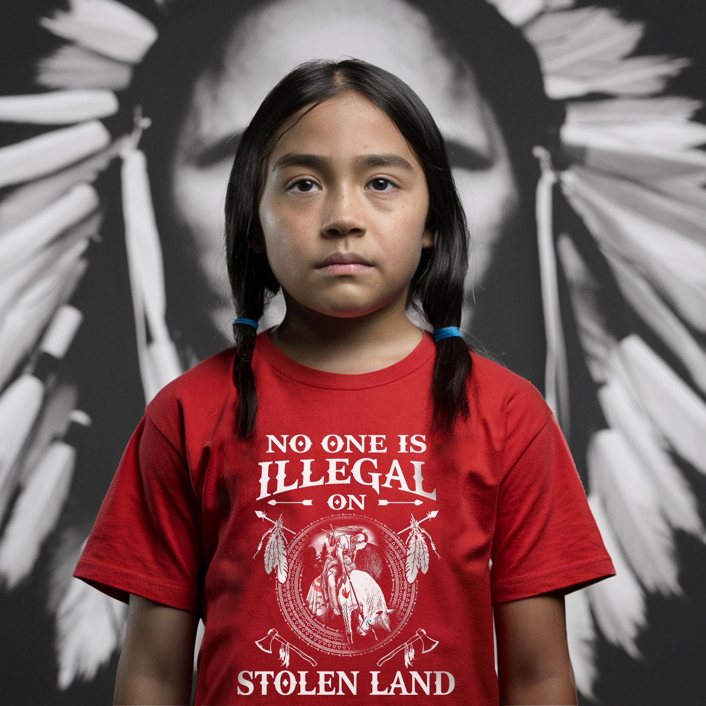 No One Is Illegal On Stolen Land. We Walk On Native Land Style 5 - One Side Unisex T-Shirt/Hoodie/Sweatshirt