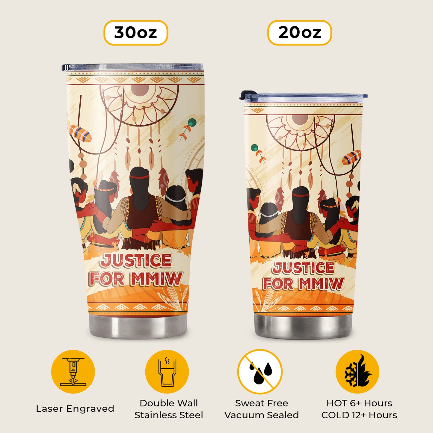 Justice For MMIW - Native American Stainless Steel Tumbler 001