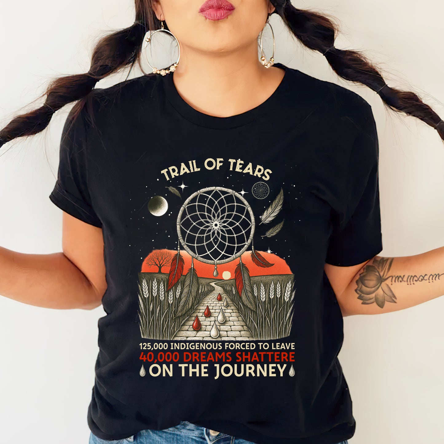 Trail Of Tears - 125000 Indigenous Forced To Leave 40000 Dreams Shattere Unisex T-Shirt/Hoodie/Sweatshirt