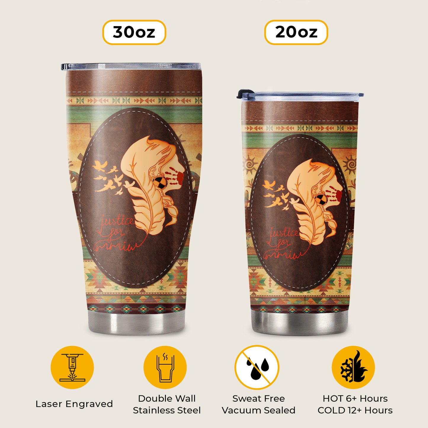 Justice For MMIW - Native American Stainless Steel Tumbler 010