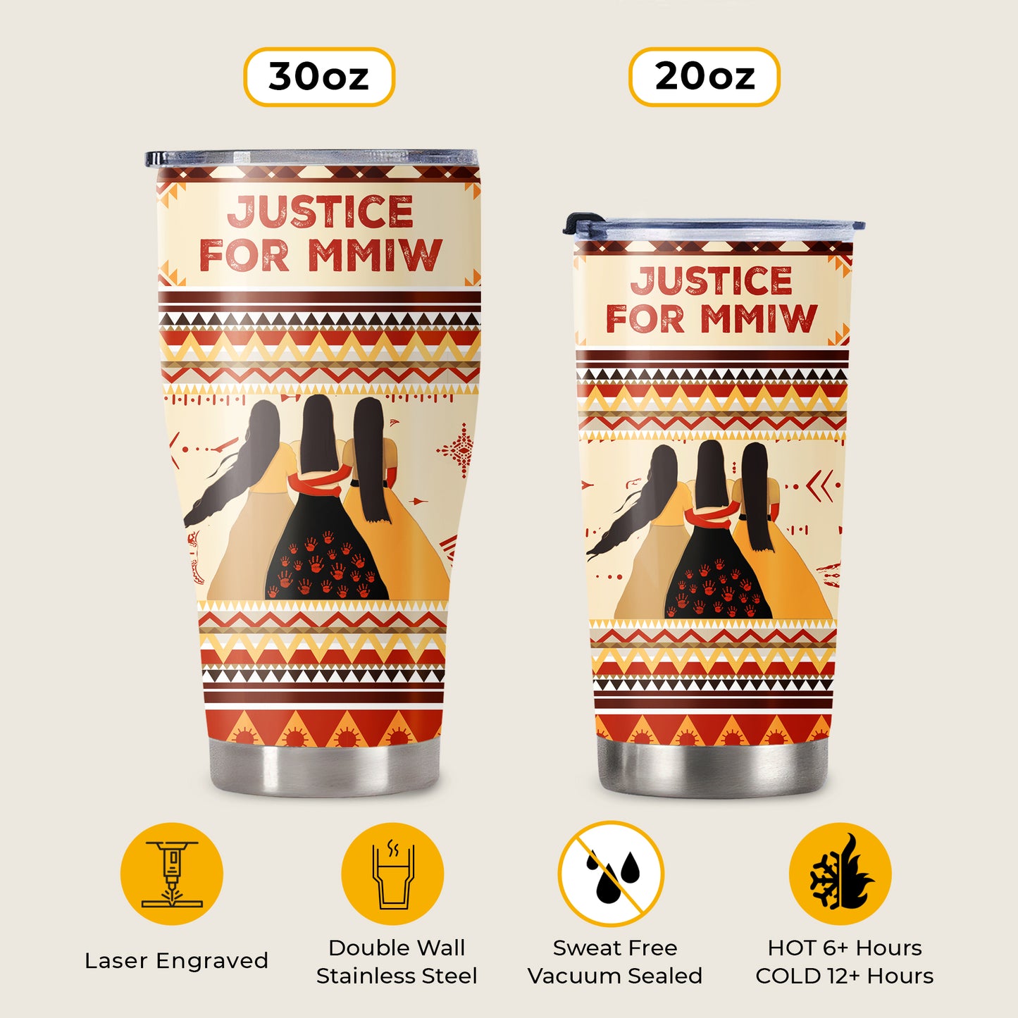 Justice For MMIW - Native American Stainless Steel Tumbler 005