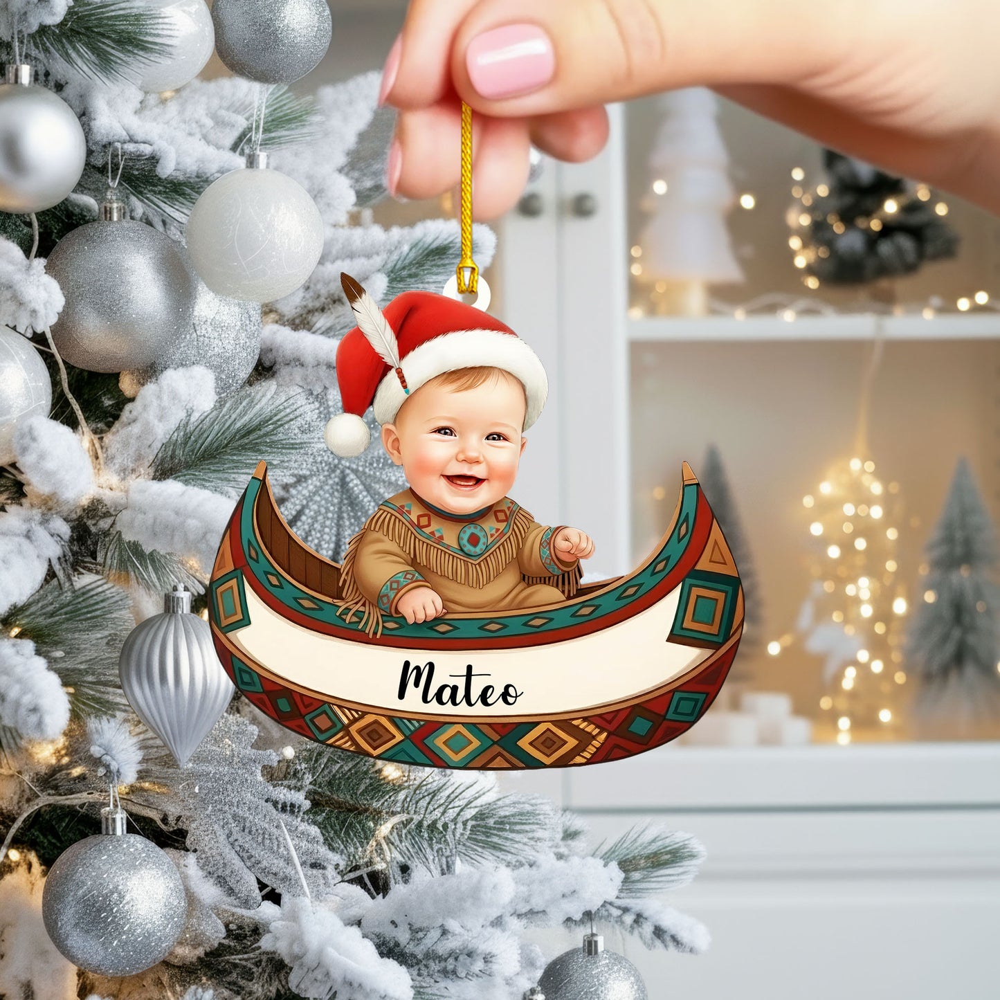 Custom Baby's First Christmas Ornament 2025 with Name & Photo - Personalized Decoration