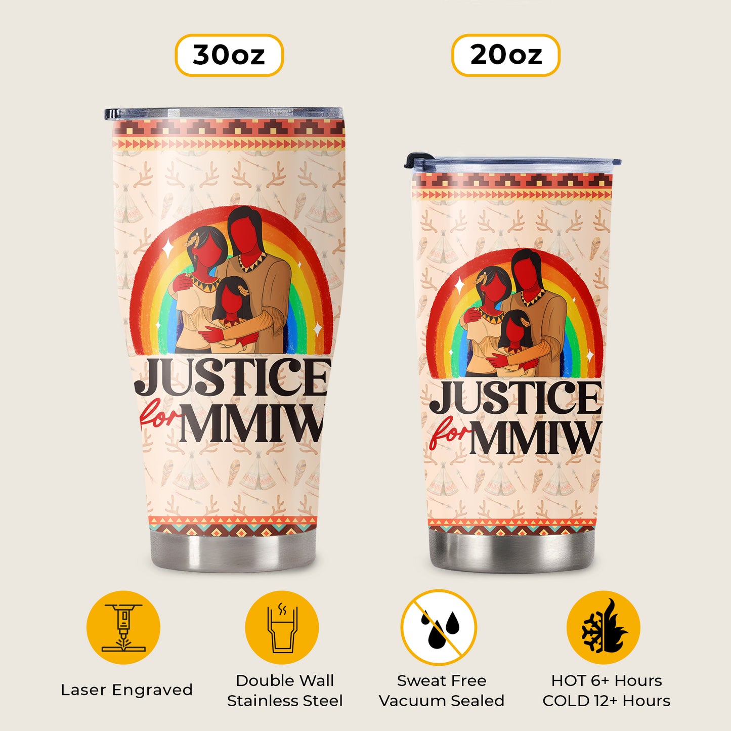 Justice For MMIW - Native American Stainless Steel Tumbler 009