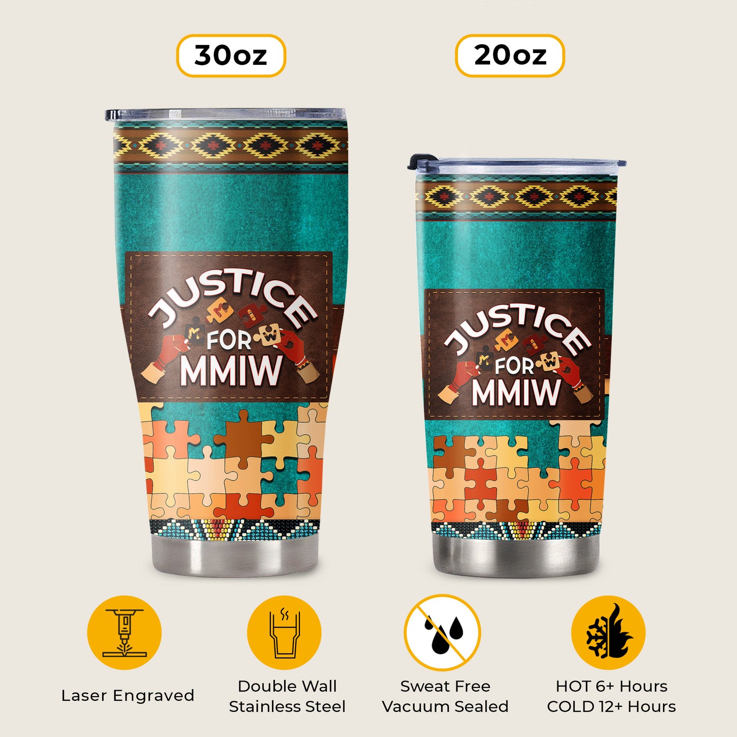 Justice For MMIW - Native American Stainless Steel Tumbler 012