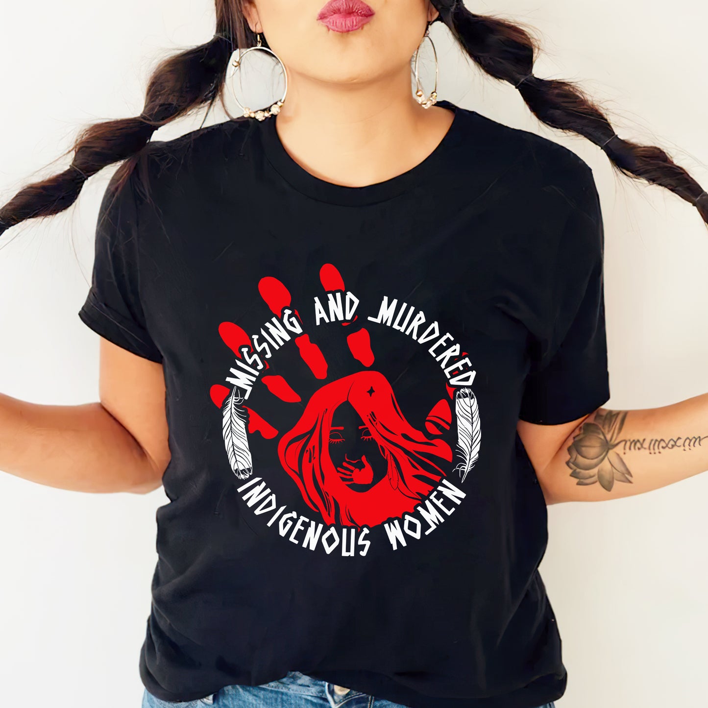 Missing and Murdered Indigenous Women WC22 - Red Hand Unisex T-Shirt/T-Shirt V-Neck/Hoodie/Sweatshirt
