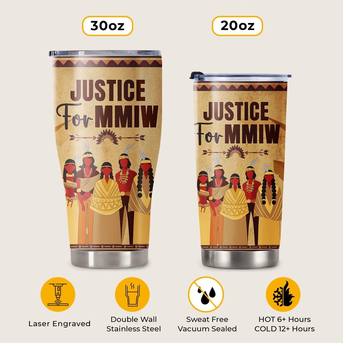 Justice For MMIW - Native American Stainless Steel Tumbler 002