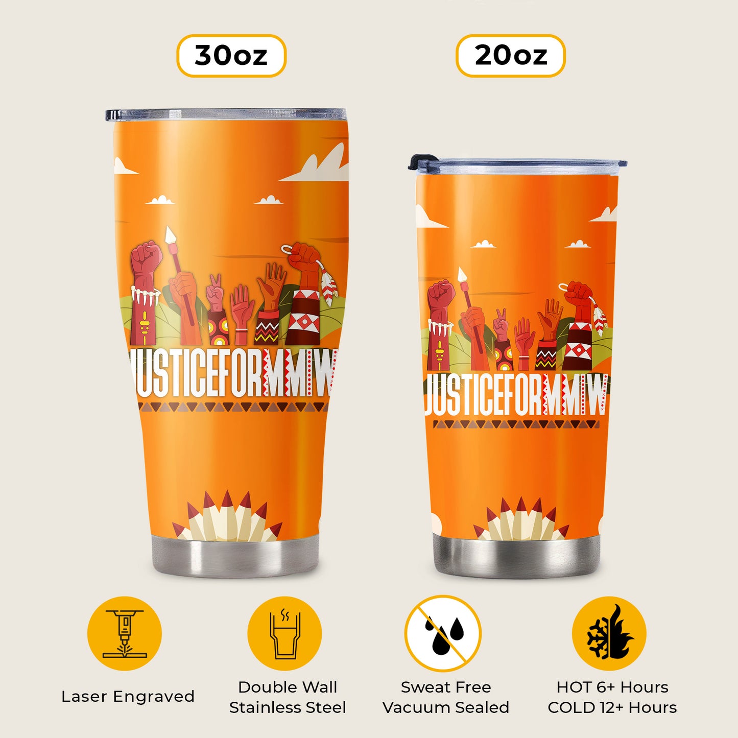 Justice For MMIW - Native American Stainless Steel Tumbler 011