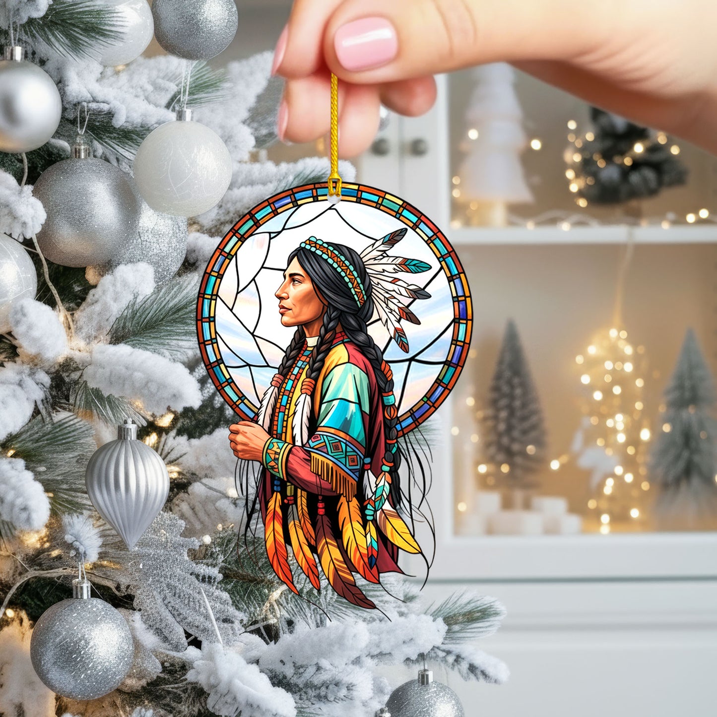 Native American Woman - Tribal Heritage Christmas Decor Flat Acrylic