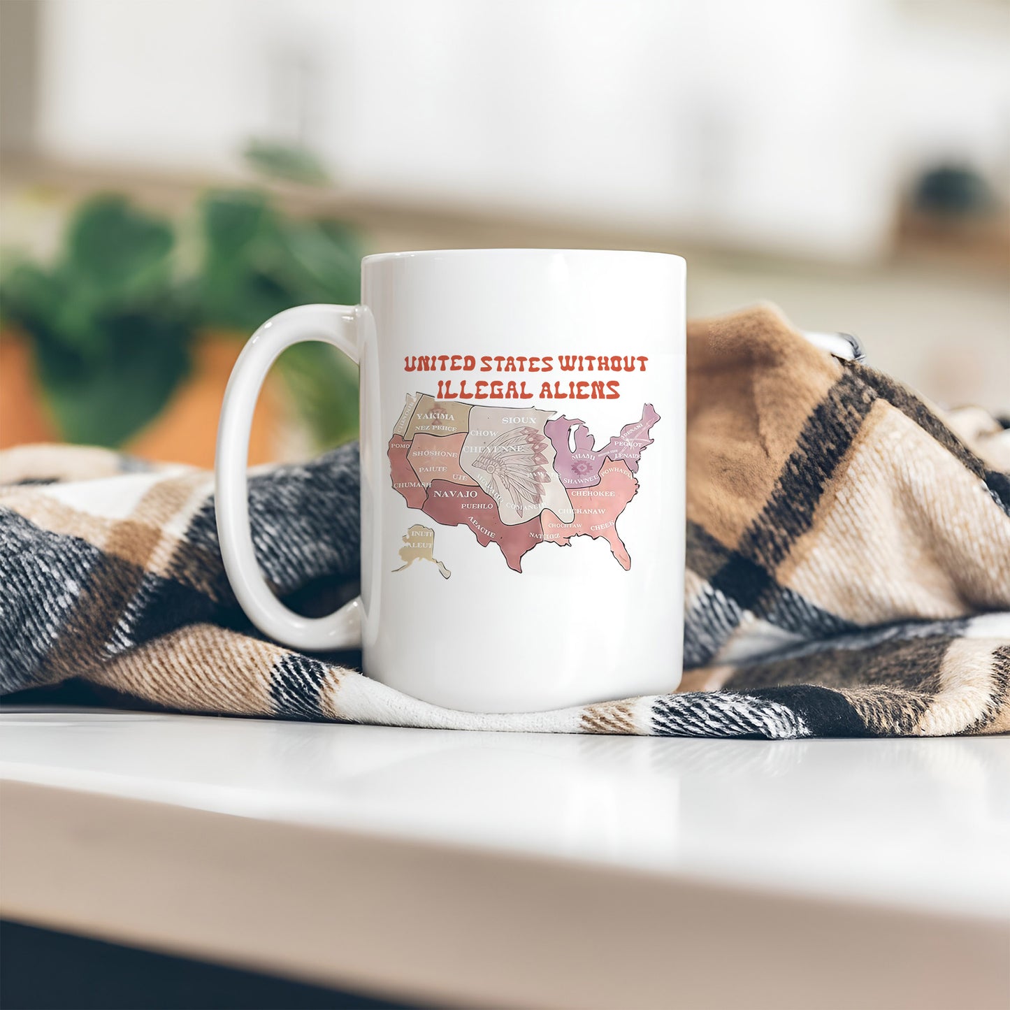 Native Tribes Map of America - Without Illegal Aliens Ceramic Coffee Mug