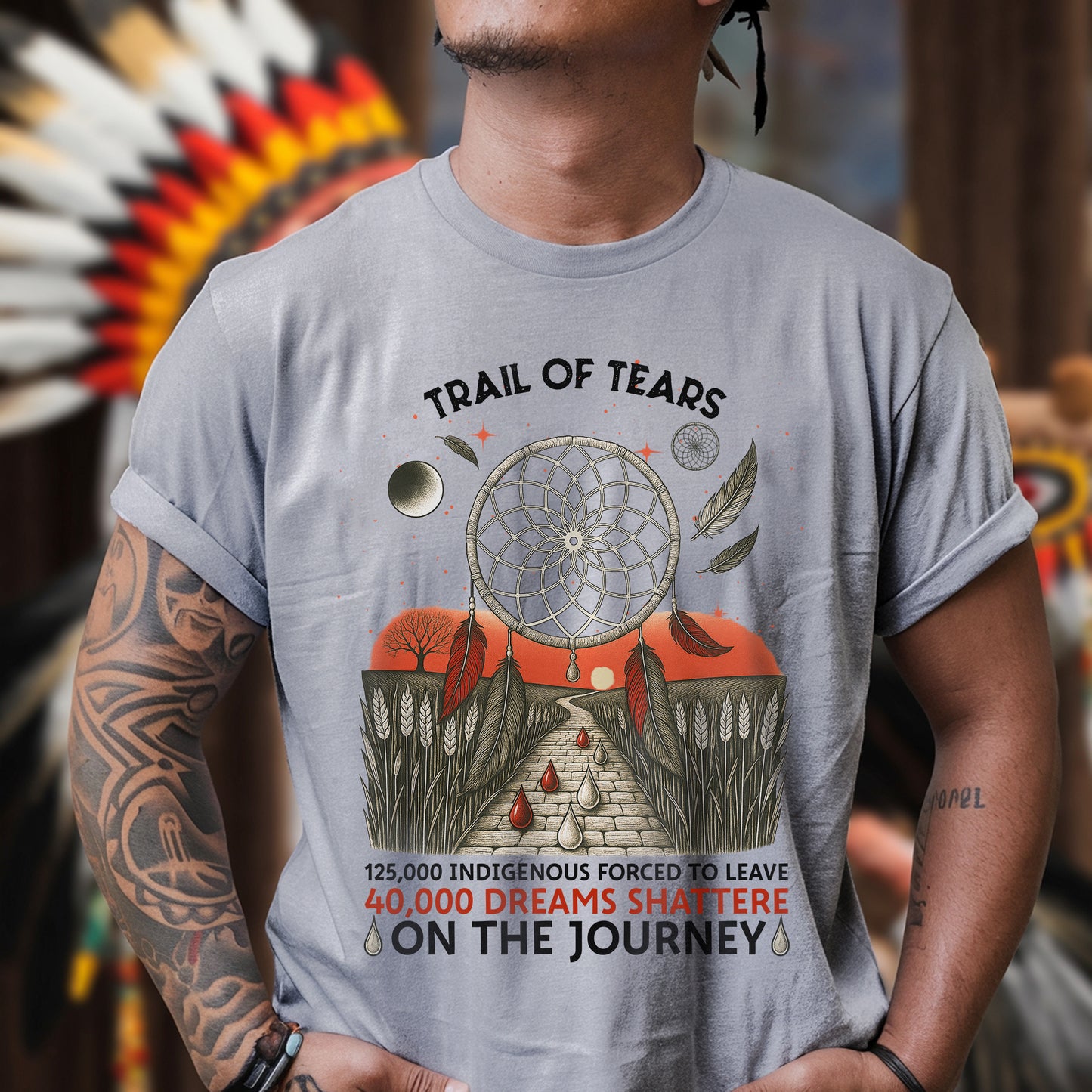 Trail Of Tears - 125000 Indigenous Forced To Leave 40000 Dreams Shattere Unisex T-Shirt/Hoodie/Sweatshirt