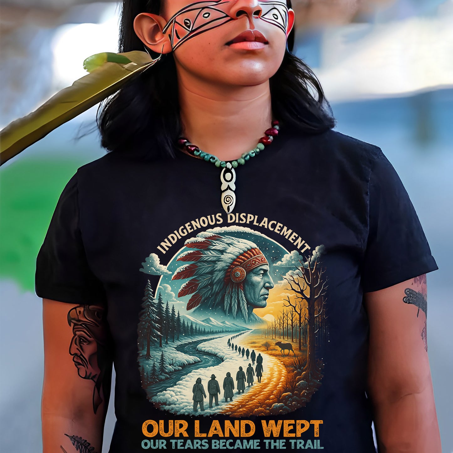 Indigenous Displacement - Our Land Wept Our Tears Became The Trail Unisex T-Shirt/Hoodie/Sweatshirt