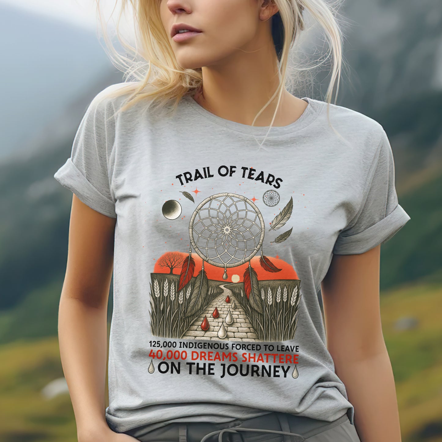 Trail Of Tears - 125000 Indigenous Forced To Leave 40000 Dreams Shattere Unisex T-Shirt/Hoodie/Sweatshirt