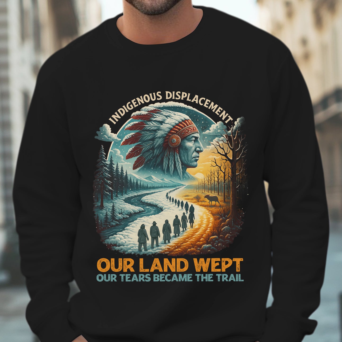 Indigenous Displacement - Our Land Wept Our Tears Became The Trail Unisex T-Shirt/Hoodie/Sweatshirt