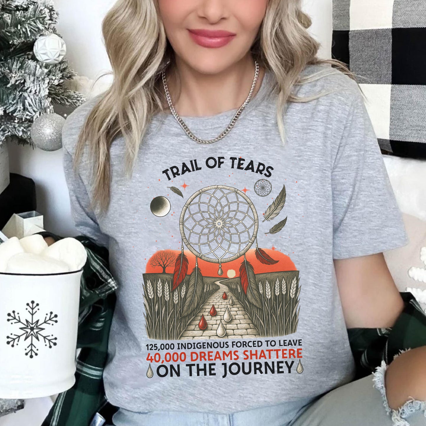 Trail Of Tears - 125000 Indigenous Forced To Leave 40000 Dreams Shattere Unisex T-Shirt/Hoodie/Sweatshirt