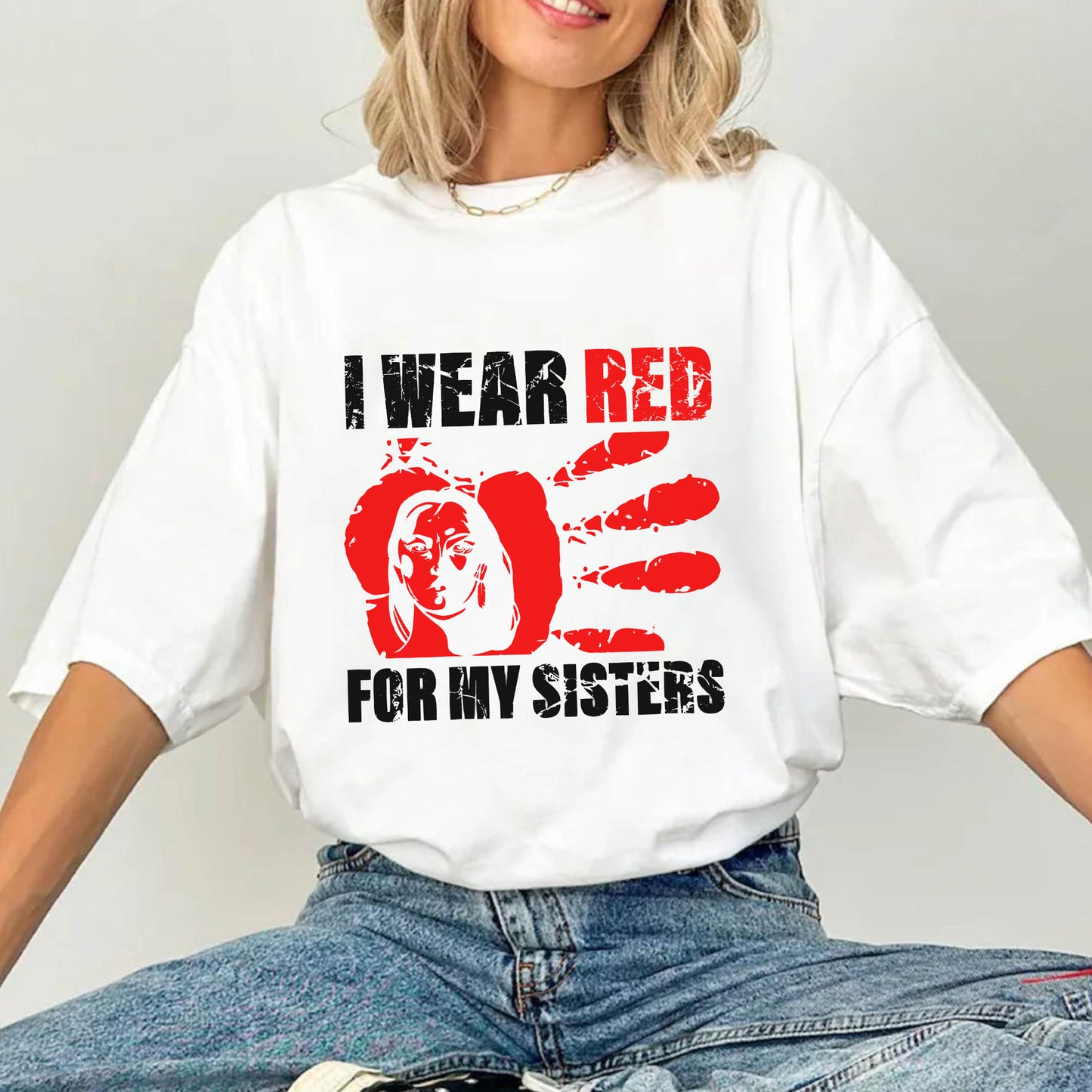I Wear Red For My Sisters - MMIW Unisex T-Shirt/Hoodie/V-Neck/Sweatshirt