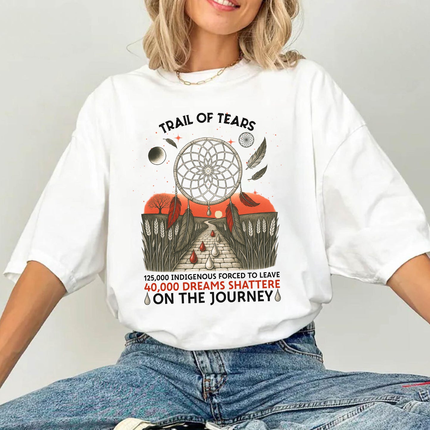Trail Of Tears - 125000 Indigenous Forced To Leave 40000 Dreams Shattere Unisex T-Shirt/Hoodie/Sweatshirt
