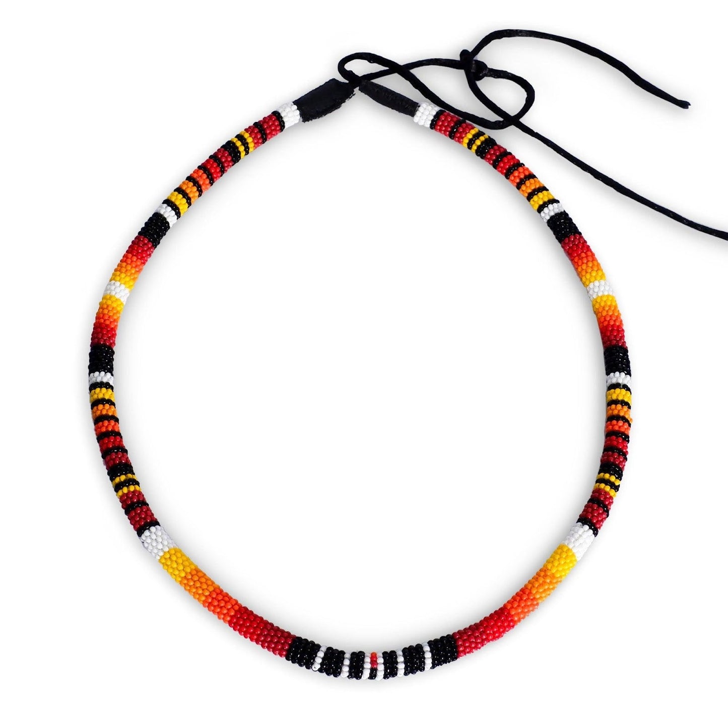 Orange Line Pattern Beaded Fedora Hatband for Men Women Beaded Brim with Native American Style