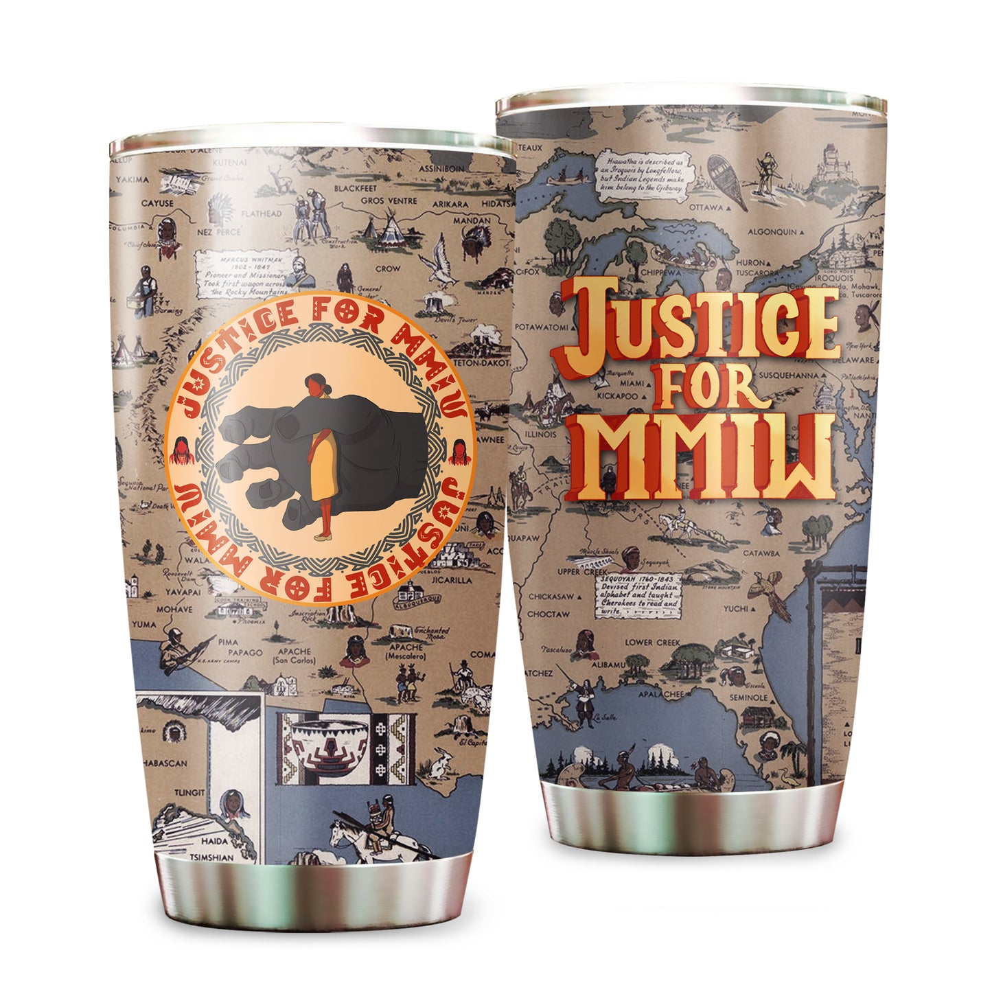 Justice For MMIW - Native American Stainless Steel Tumbler 006