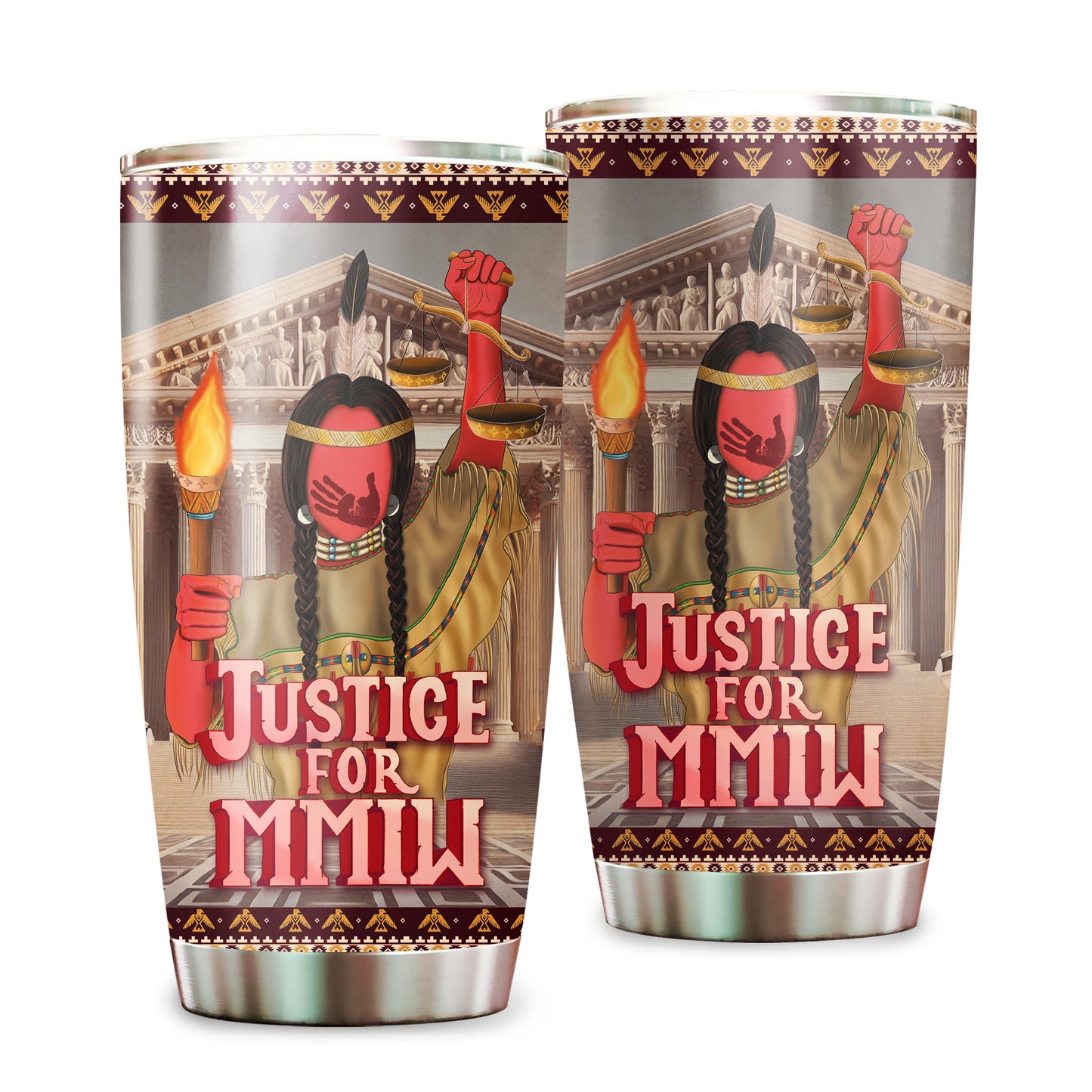 Justice For MMIW - Native American Stainless Steel Tumbler 020