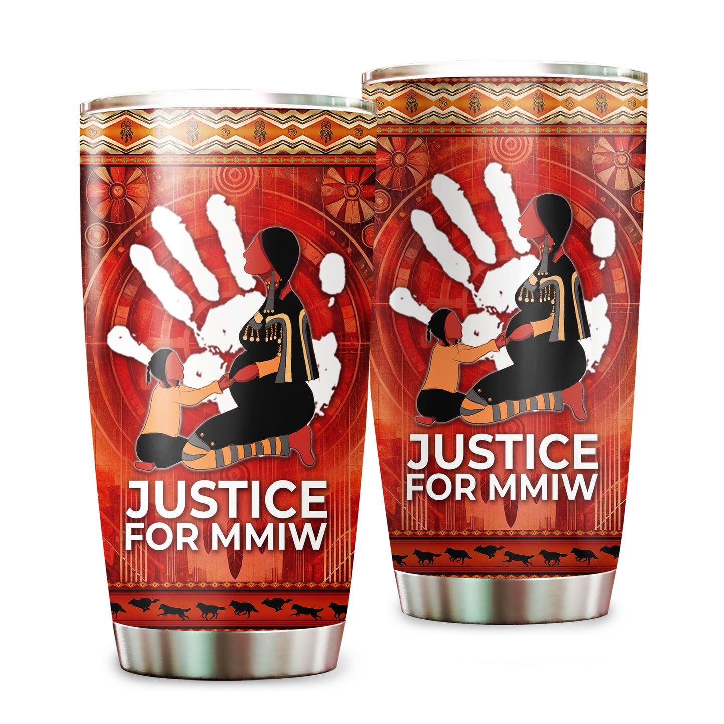 Justice For MMIW - Native American Stainless Steel Tumbler 015