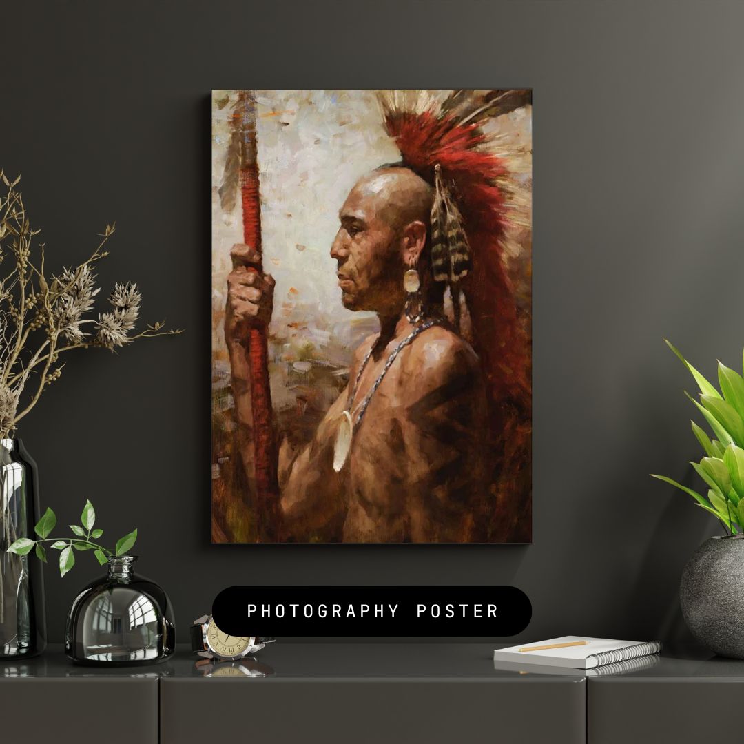 Abstract Native indian Feathered Poster/Canvas