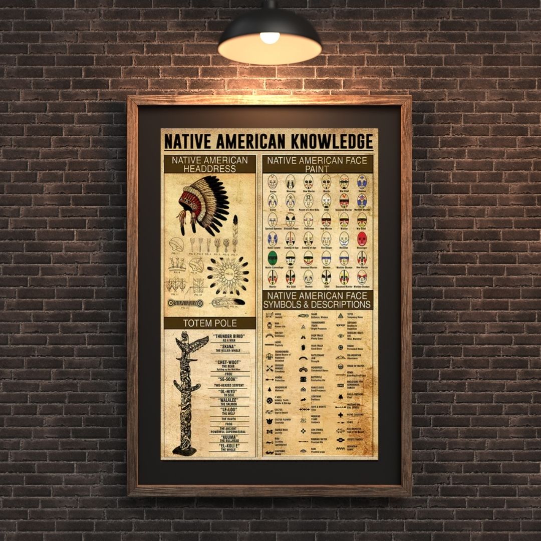 The Native American Knowledge Canvas/Poster Painting Prints Wall Art Decor For Classroom Bedroom