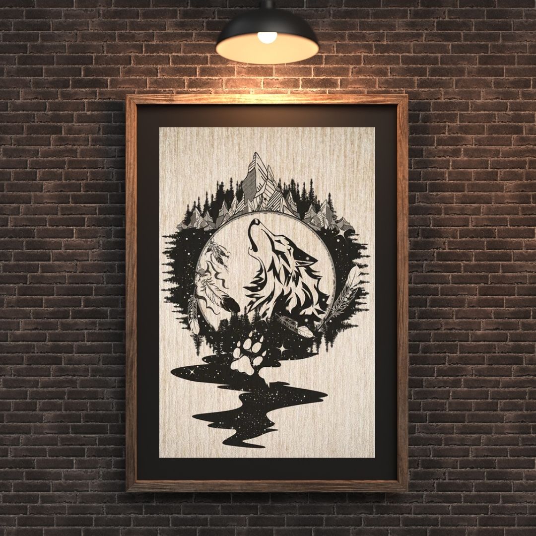 The Native American Howling Wolf Poster/Canvas
