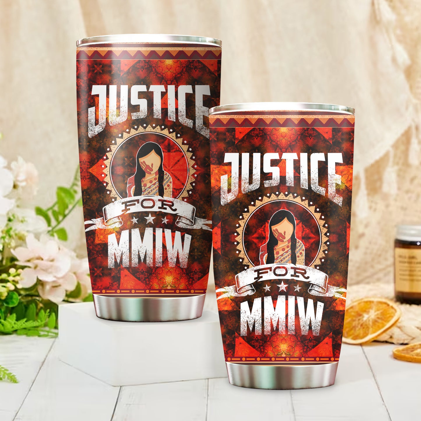 Justice For MMIW - Native American Stainless Steel Tumbler 016
