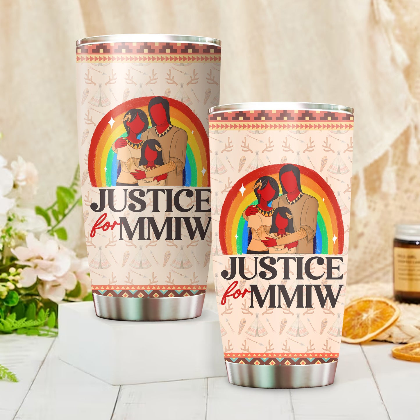 Justice For MMIW - Native American Stainless Steel Tumbler 009