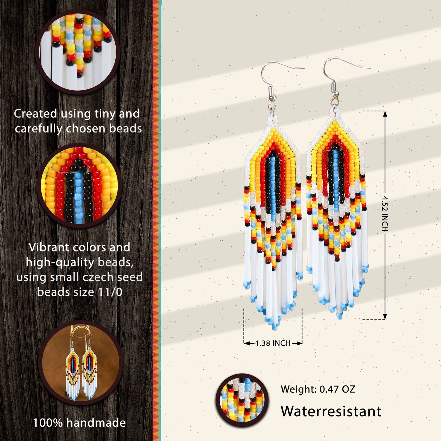 Sunrise Glow Beaded Earrings
