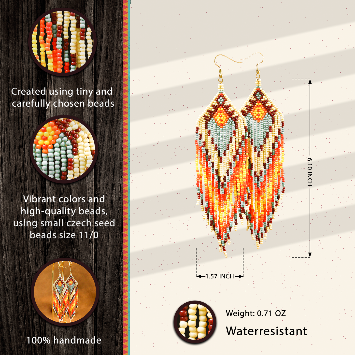 Sunset Dream Beaded Earrings