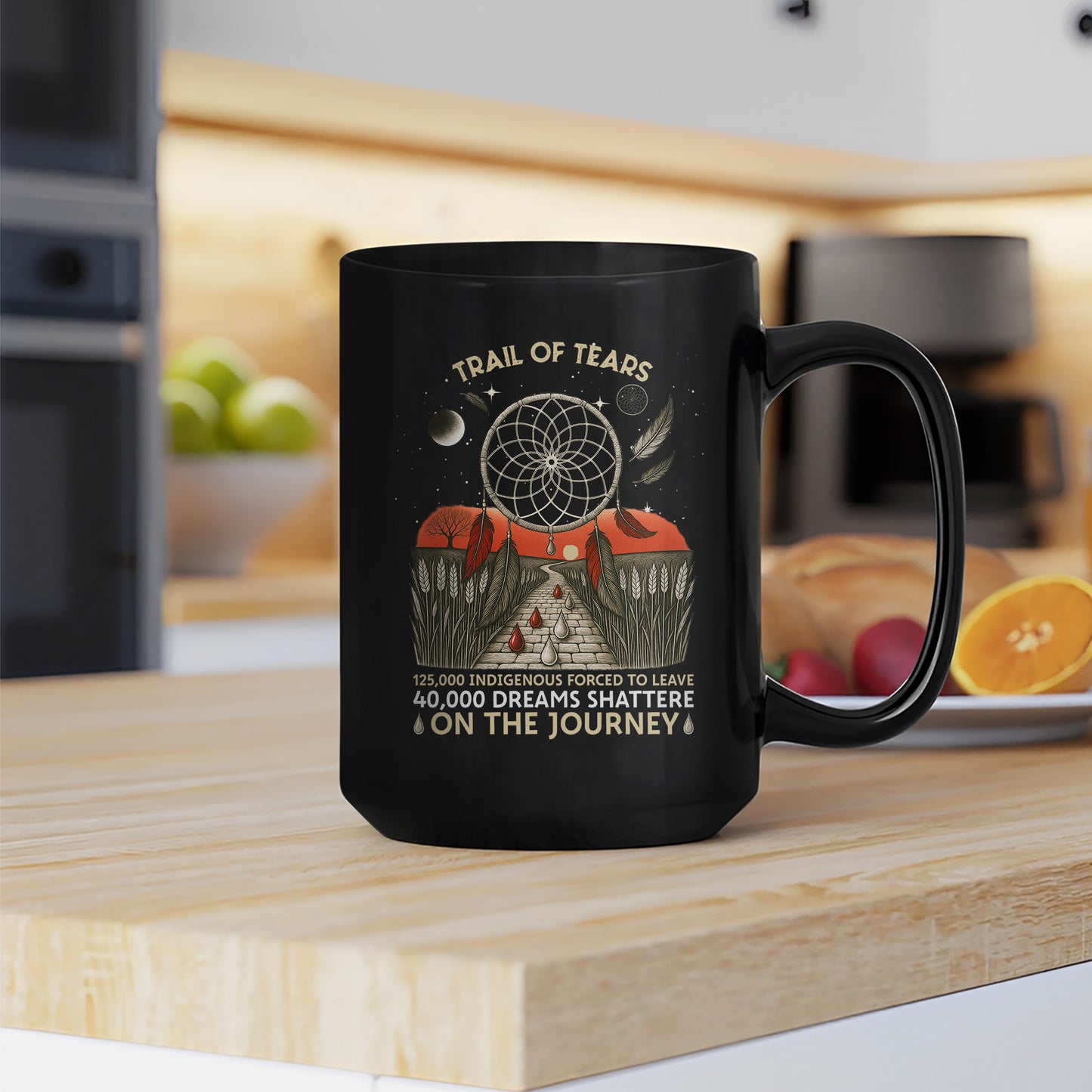 Trail Of Tears - 125000 Indigenous Forced To Leave 40000 Dreams Shattere Ceramic Coffee Mug