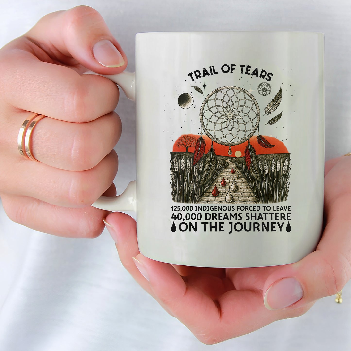 Trail Of Tears - 125000 Indigenous Forced To Leave 40000 Dreams Shattere Ceramic Coffee Mug