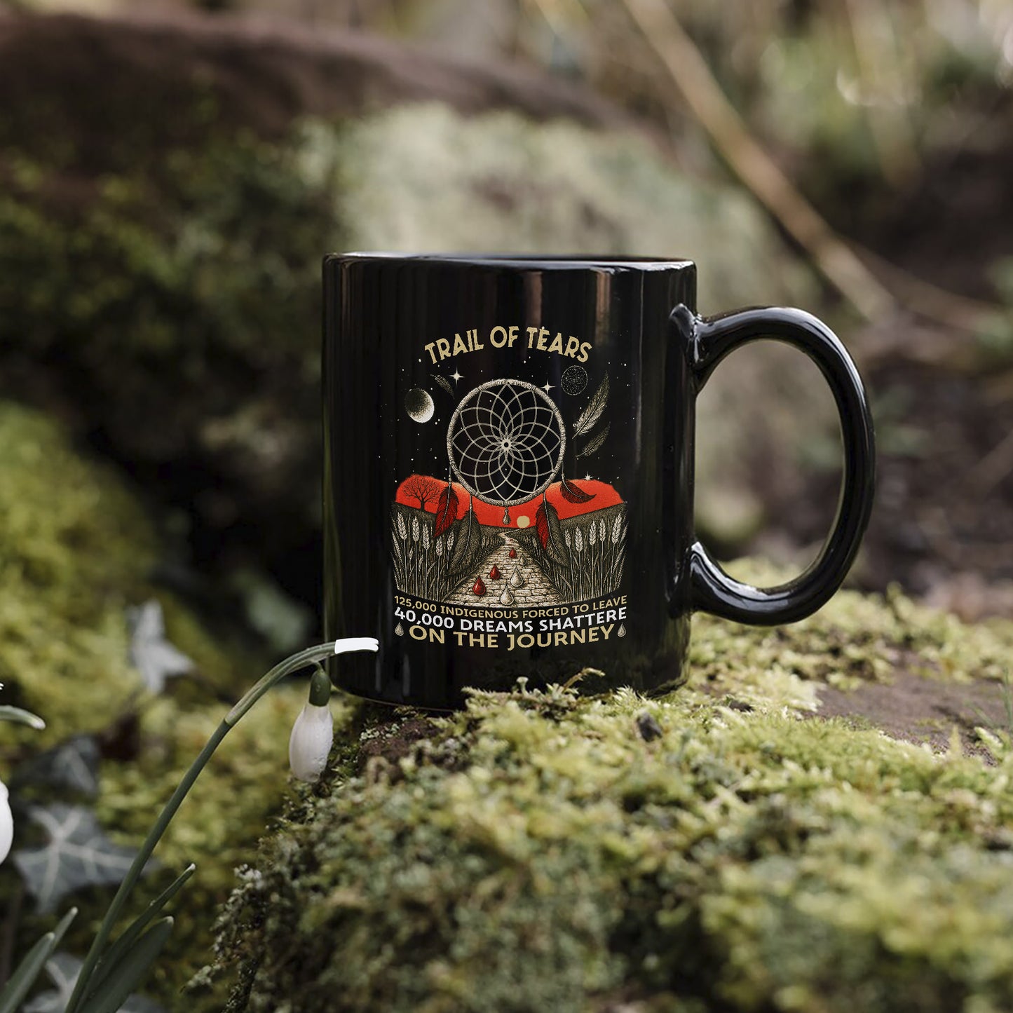 Trail Of Tears - 125000 Indigenous Forced To Leave 40000 Dreams Shattere Ceramic Coffee Mug