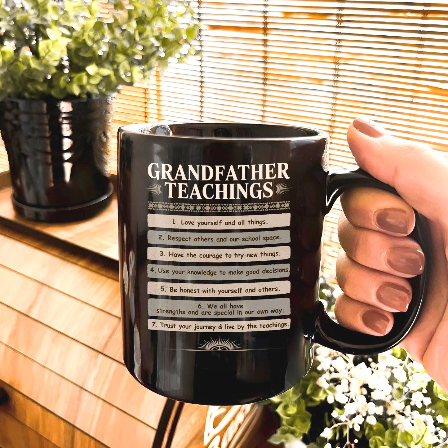 Grandfather Teachings - 7 Guiding Principles Ceramic Coffee Mug
