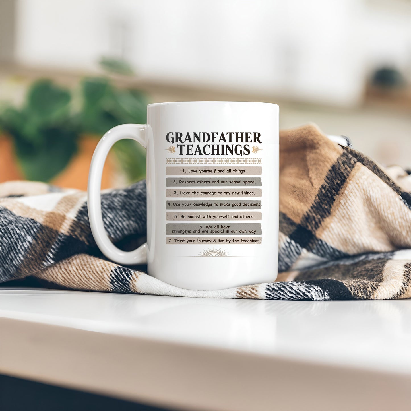 Grandfather Teachings - 7 Guiding Principles Ceramic Coffee Mug