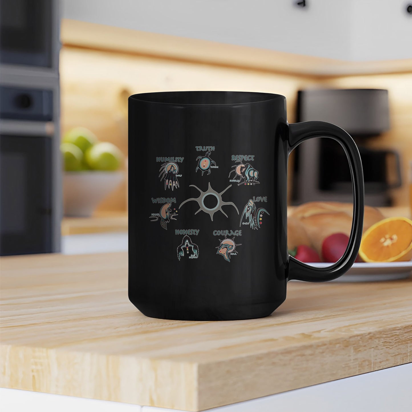 The Seven Sacred Laws Native American Indigenous Culture Ceramic Coffee Mug
