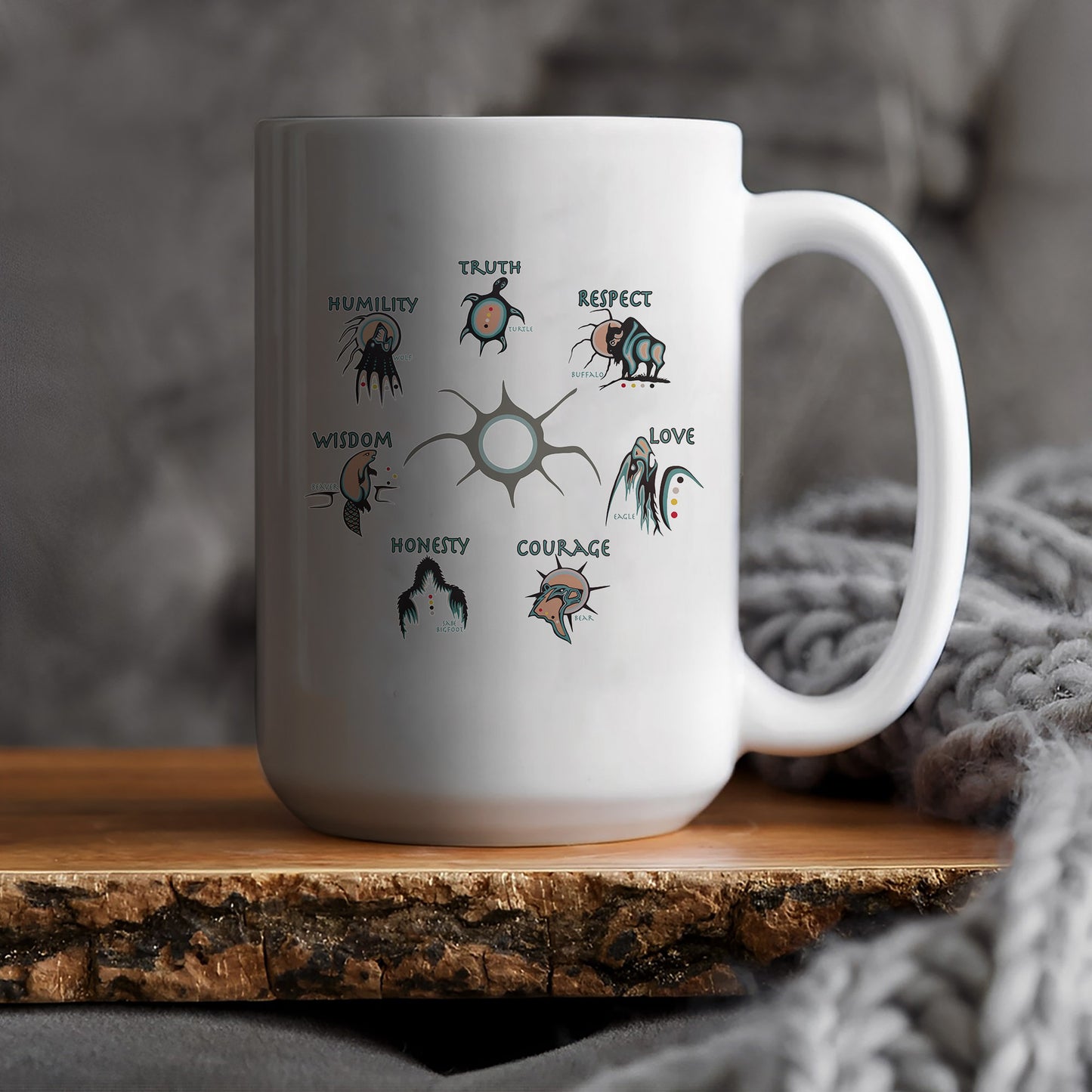 The Seven Sacred Laws Native American Indigenous Culture Ceramic Coffee Mug
