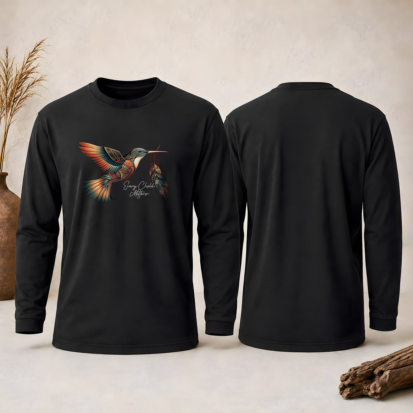 Every Child Matters Hummingbird Feather Native American Unisex Long Sleeve