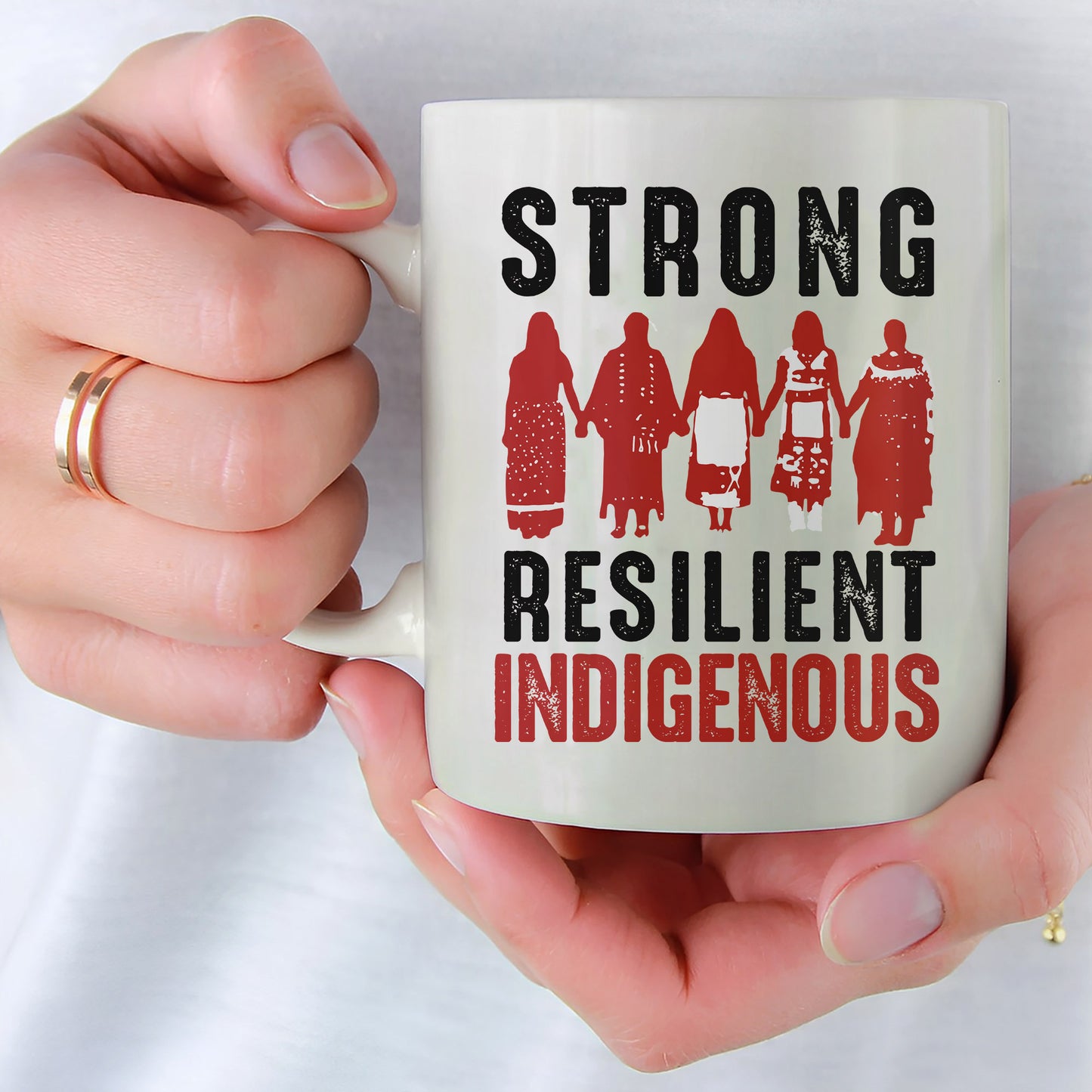 MMIW Strong & Resilient Indigenous Woman Together Ceramic Coffee Mug