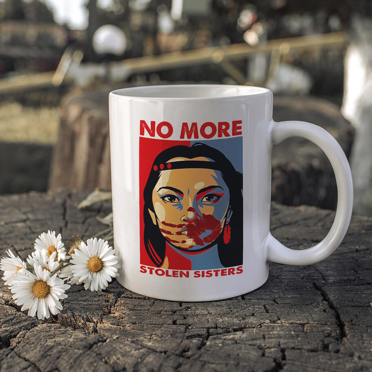 MMIW No More Stolen Sisters Red Hand Ceramic Mug