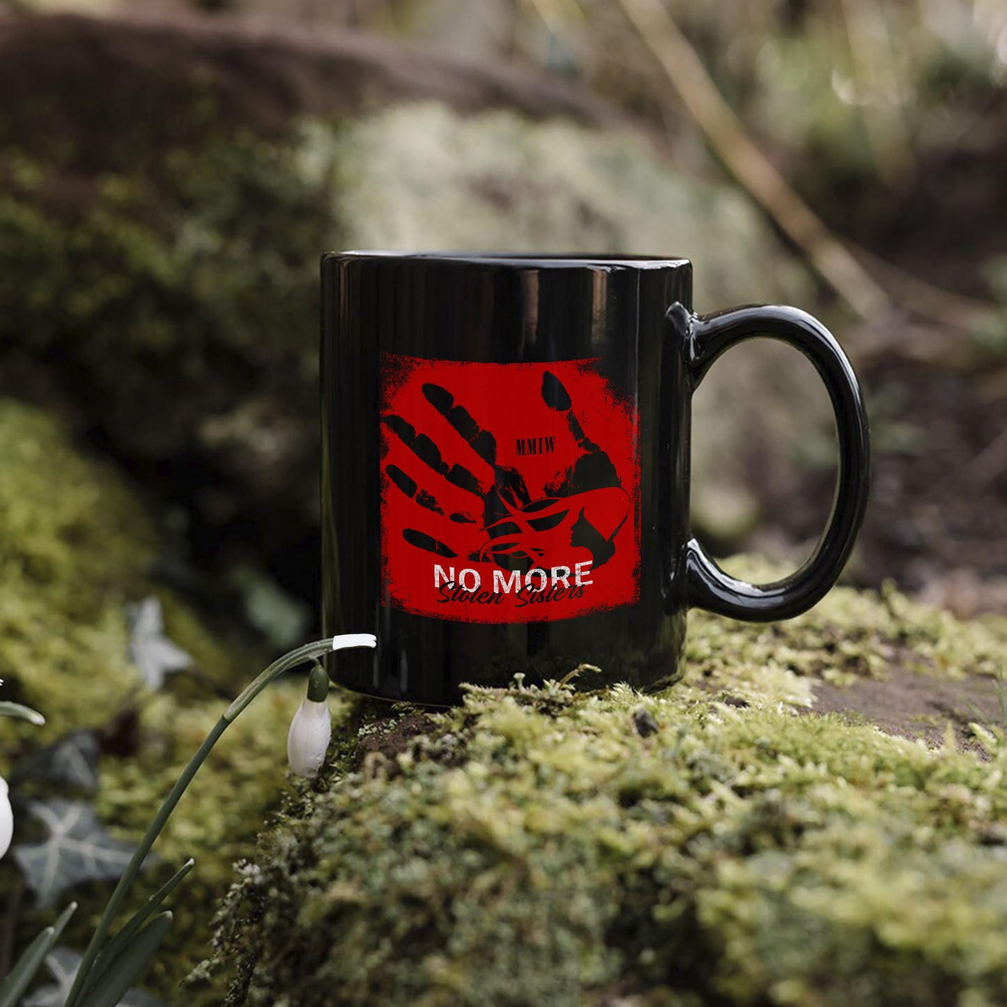 MMIW No More Stolen Sisters Red Hand Ceramic Coffee Mug